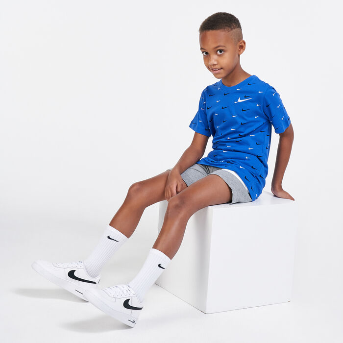 Nike Kids' Sportswear Swoosh Allover Print T-Shirt (Older Kids) Blue image number 2