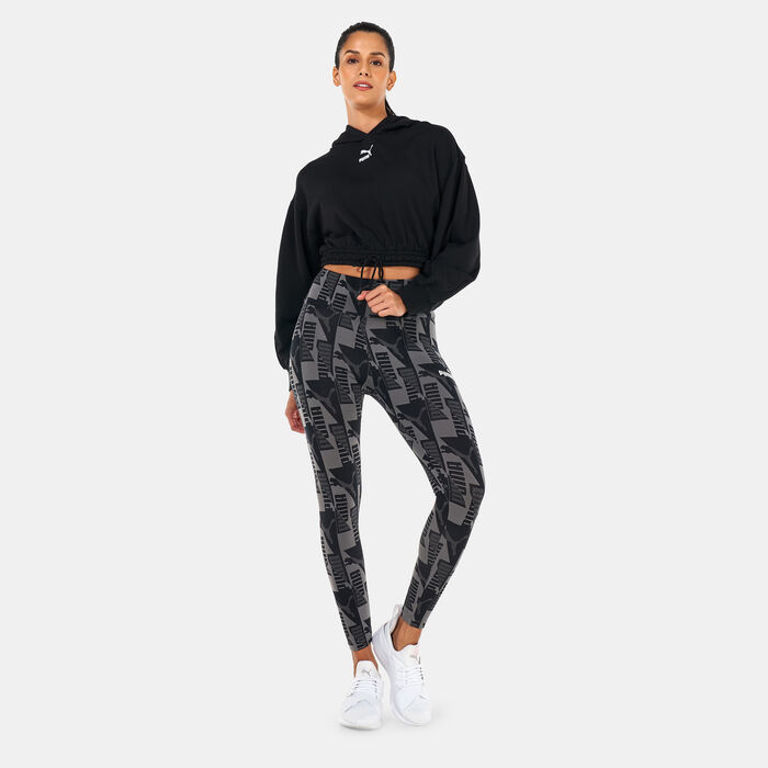 PUMA Women's Classics Cropped Hoodie Black PUMA Women's Classics Cropped Hoodie Black image number 2