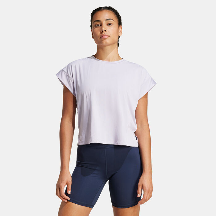 adidas Women's Studio Training T-Shirt Purple adidas Women's Studio Training T-Shirt Purple image number 0