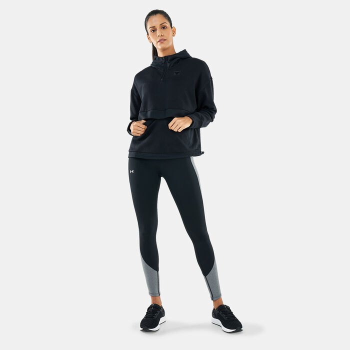 Under Armour Women’s Project Rock Fleece Hoodie Black Under Armour Women’s Project Rock Fleece Hoodie Black image number 2