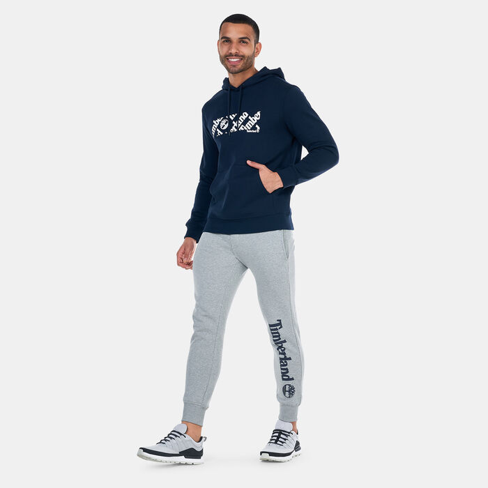 Timberland Men's Linear Logo Print T-Hoodie Blue Timberland Men's Linear Logo Print T-Hoodie Blue image number 2