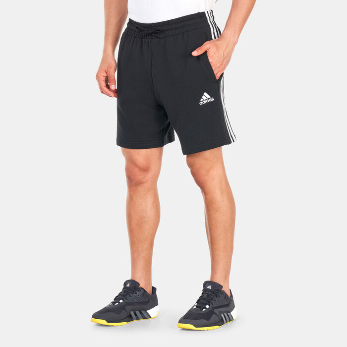 adidas Men's Essentials French Terry 3-Stripes Shorts Black image number 0