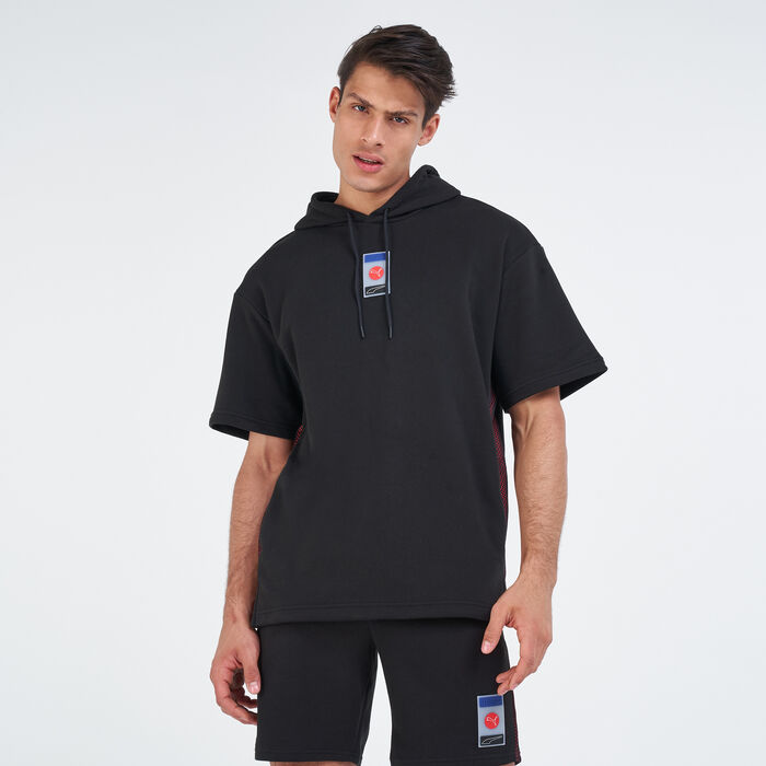 PUMA Men's DECOR8 Short Sleeves Hoodie Black PUMA Men's DECOR8 Short Sleeves Hoodie Black image number 0
