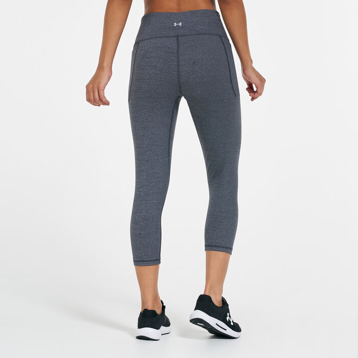 Under Armour Women's UA Meridian Heather Cropped Leggings Black image number 1