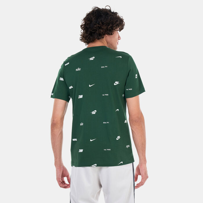 Nike Men's Sportswear Club Allover Print T-Shirt Green Nike Men's Sportswear Club Allover Print T-Shirt Green image number 1