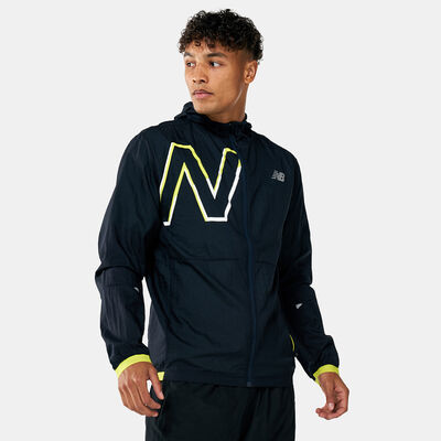 New Balance Men's Printed Impact Run Light Pack Jacket Black
