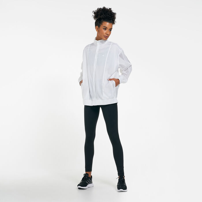 adidas Women's Adicolor Oversize Ripstop Track Jacket Grey image number 2