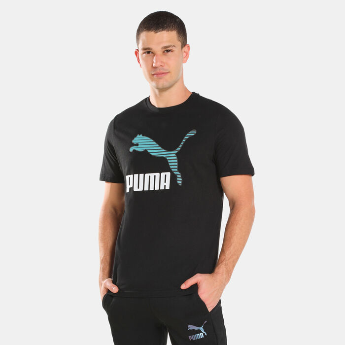 PUMA Men's Classics Classics Logo Interest T-Shirt Black PUMA Men's Classics Classics Logo Interest T-Shirt Black image number 0