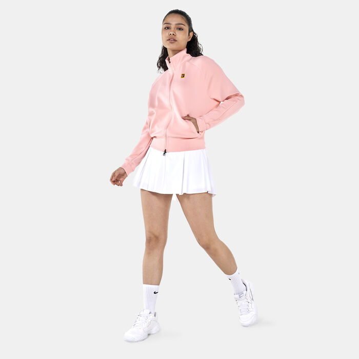 Nike Women's Court Dri-FIT Heritage Full Zip Jacket Pink Nike Women's Court Dri-FIT Heritage Full Zip Jacket Pink image number 2