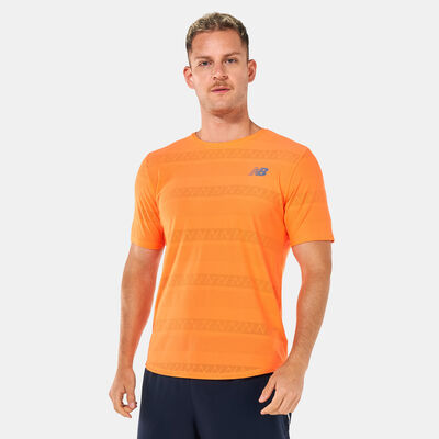 New Balance Men's Q Speed Jacquard T-Shirt Orange New Balance Men's Q Speed Jacquard T-Shirt Orange