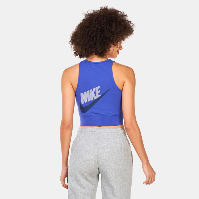 Nike Women's Sportswear Crop Dance Tank Top Blue Nike Women's Sportswear Crop Dance Tank Top Blue image number 1