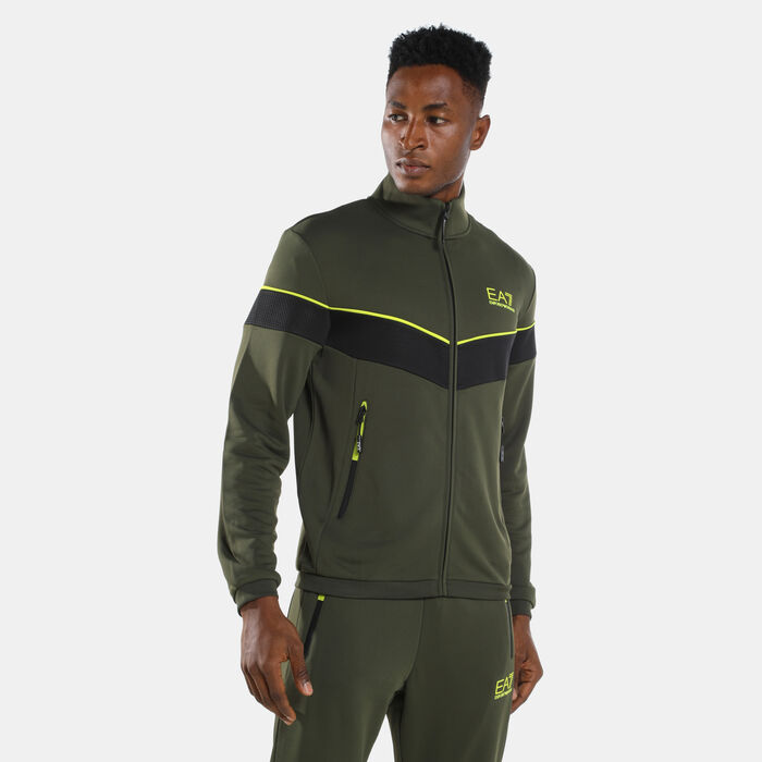 EA7 Emporio Armani Men's Train Athletic Colourblock Jacket Green EA7 Emporio Armani Men's Train Athletic Colourblock Jacket Green image number 0