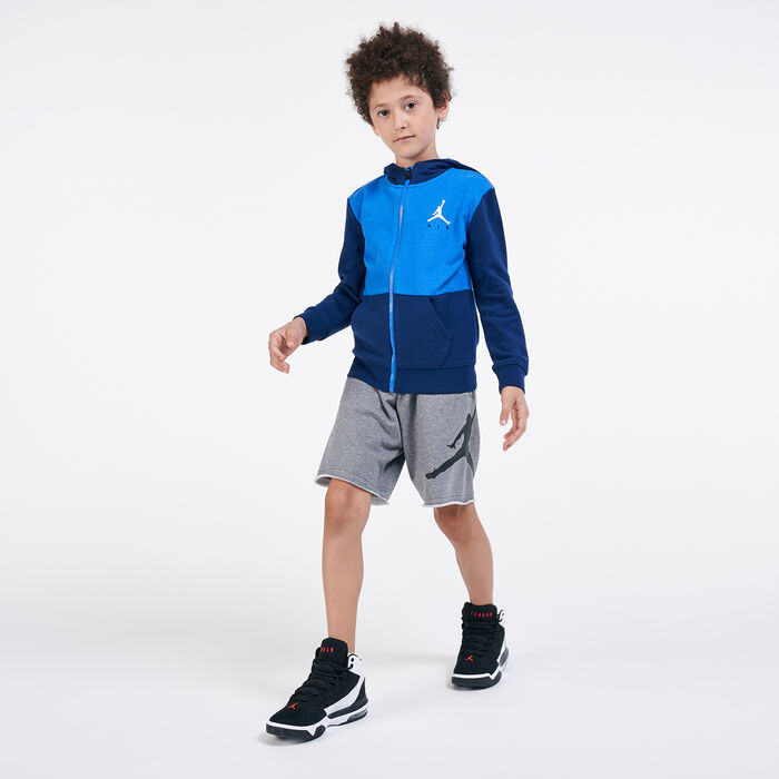 Jordan Kids' Jumpman Air Full-Zip Hoodie Blue Jordan Kids' Jumpman Air Full-Zip Hoodie Blue image number 2