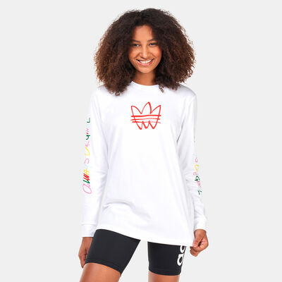 adidas Originals Women's Always Original Graphic Long Sleeve T-Shirt White