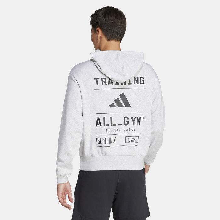 adidas Men's All-Gym Category Pump Hoodie Grey adidas Men's All-Gym Category Pump Hoodie Grey image number 1