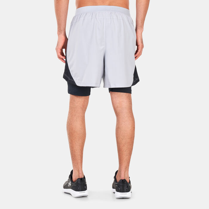 Under Armour Men's UA Launch 5-Inch 2-in-1 Shorts Grey Under Armour Men's UA Launch 5-Inch 2-in-1 Shorts Grey image number 1