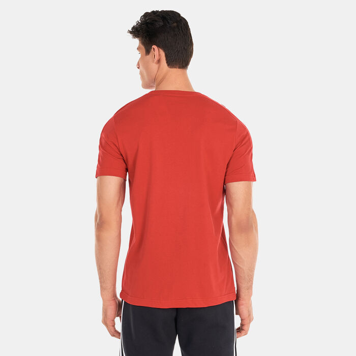 adidas Men's Essentials 3-Stripes T-Shirt Red image number 1