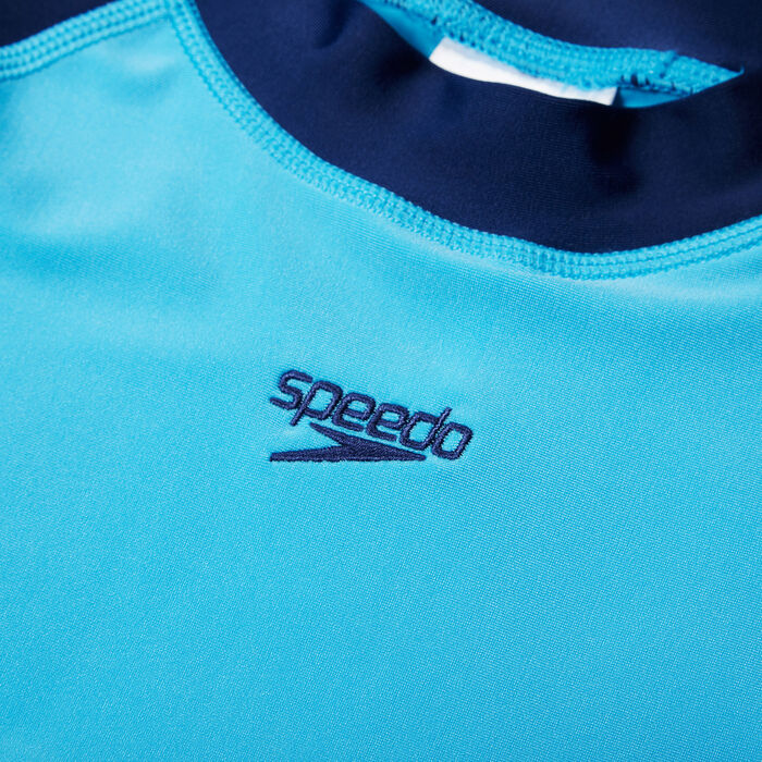 Speedo Kids' Printed Long Sleeve Swimming Rashguard Blue Speedo Kids' Printed Long Sleeve Swimming Rashguard Blue image number 2
