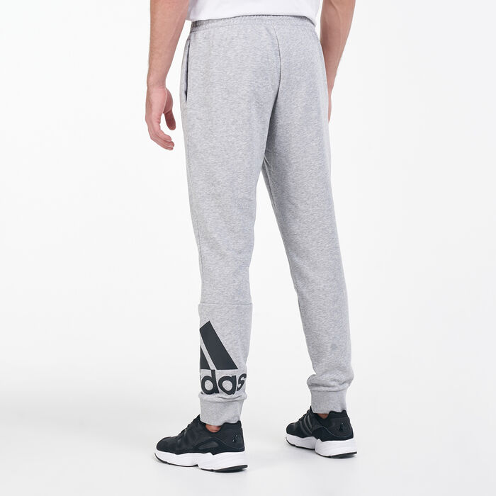 adidas Men's Essentials French Terry Tapered Cuff Logo Pants Grey image number 1