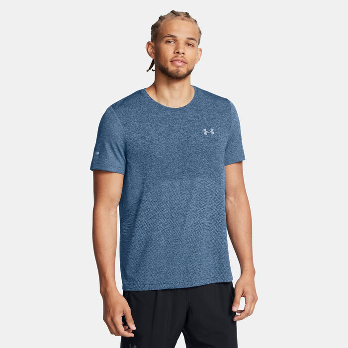 Under Armour Men's UA Seamless Stride Running T-Shirt Blue Under Armour Men's UA Seamless Stride Running T-Shirt Blue image number 0