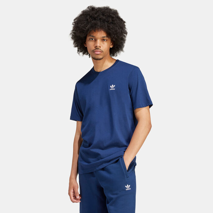adidas Originals Men's Trefoil Essentials T-Shirt Blue adidas Originals Men's Trefoil Essentials T-Shirt Blue image number 0