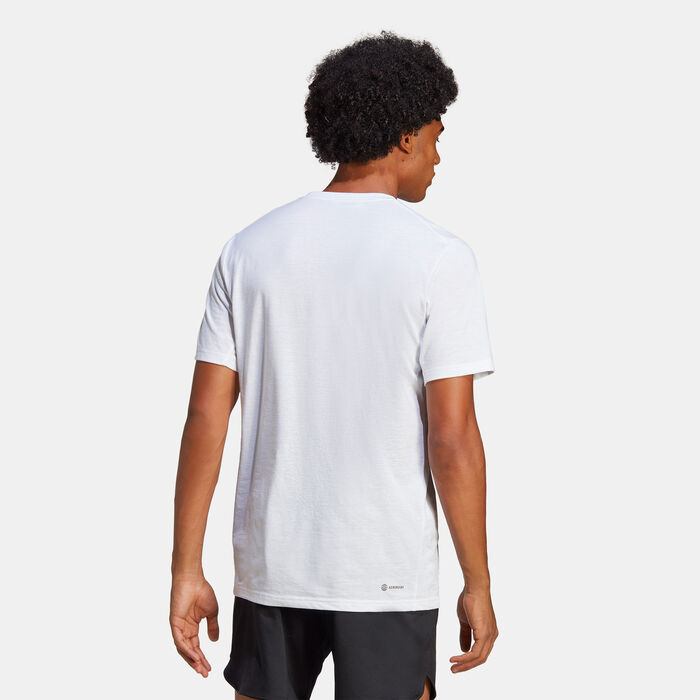 adidas Men's Train Essentials Feelready Logo Training T-Shirt White adidas Men's Train Essentials Feelready Logo Training T-Shirt White image number 1