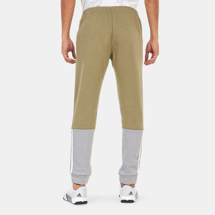 adidas Men's Essentials Colourblock Fleece Joggers Grey adidas Men's Essentials Colourblock Fleece Joggers Grey image number 1