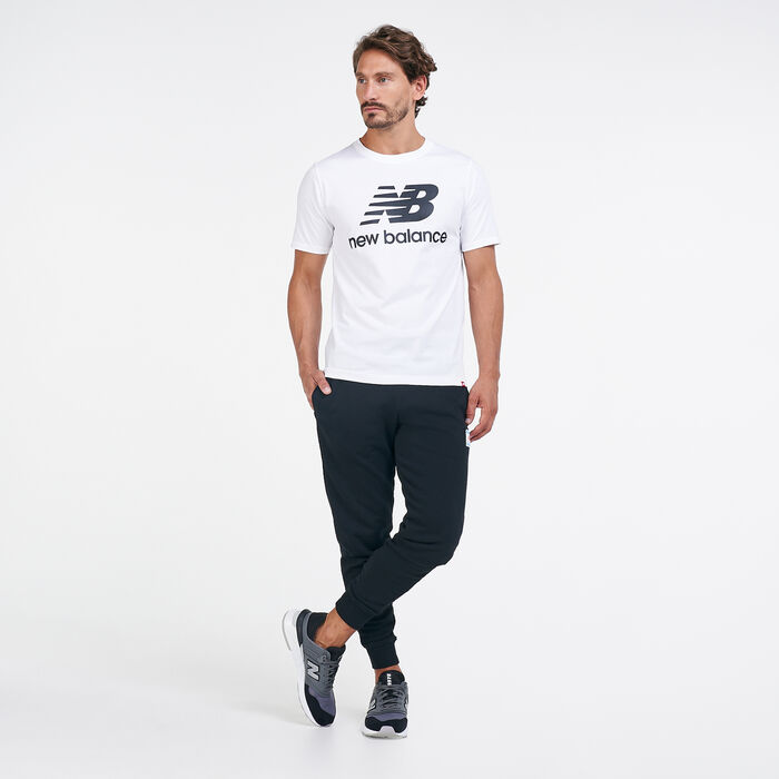 New Balance Men's Essentials Stacked Logo T-Shirt White image number 2