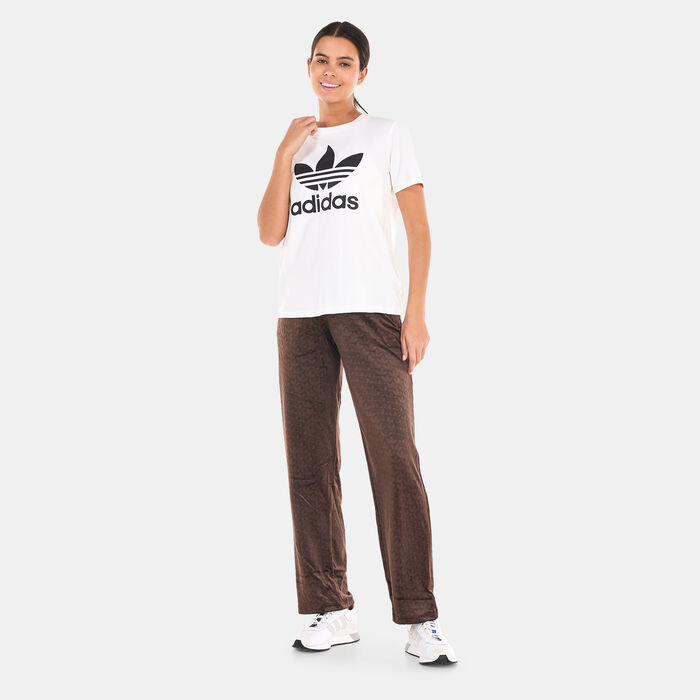 adidas Originals Women's Velvet Straight Pants Brown adidas Originals Women's Velvet Straight Pants Brown image number 2