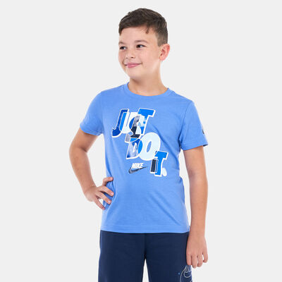Nike Kids' Puzzle Just Do It T-Shirt Blue Nike Kids' Puzzle Just Do It T-Shirt Blue