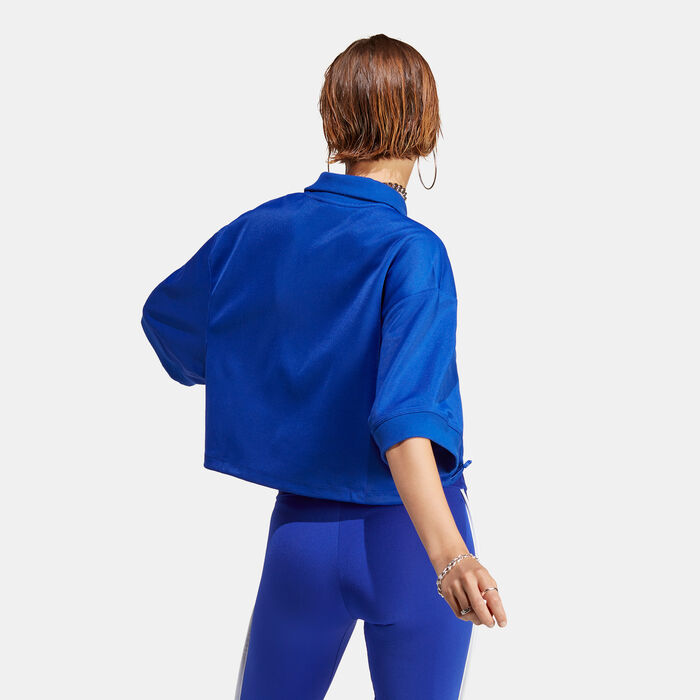 adidas Originals Women's Always Original Polo Shirt Blue adidas Originals Women's Always Original Polo Shirt Blue image number 1
