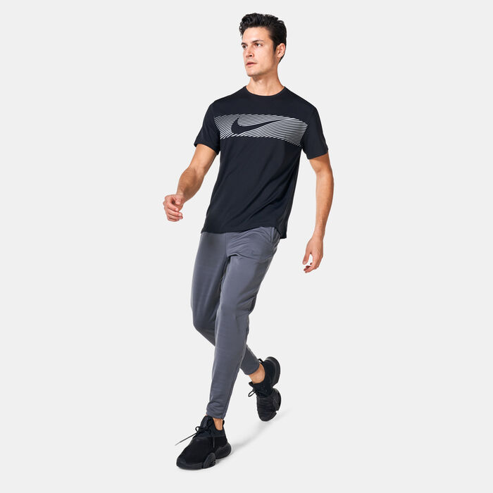 Nike Men's Miler Flash Dri-FIT UV Running Top Black Nike Men's Miler Flash Dri-FIT UV Running Top Black image number 2