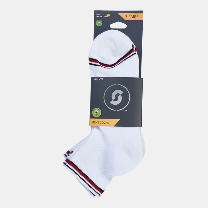 Sun and Sand Sports Men's Cotton Crew Socks White image number 0