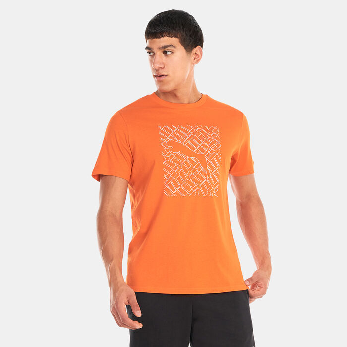 PUMA Men's Graphics Cat T-Shirt Orange PUMA Men's Graphics Cat T-Shirt Orange image number 0