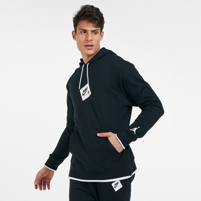 Jordan Men's Jumpman Classics Printed Fleece Pullover Hoodie Black image number 1