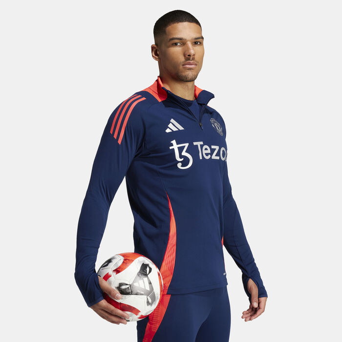 adidas Men's Manchester United Tiro 24 Training 1/4-Zip Football Top Blue image number 2