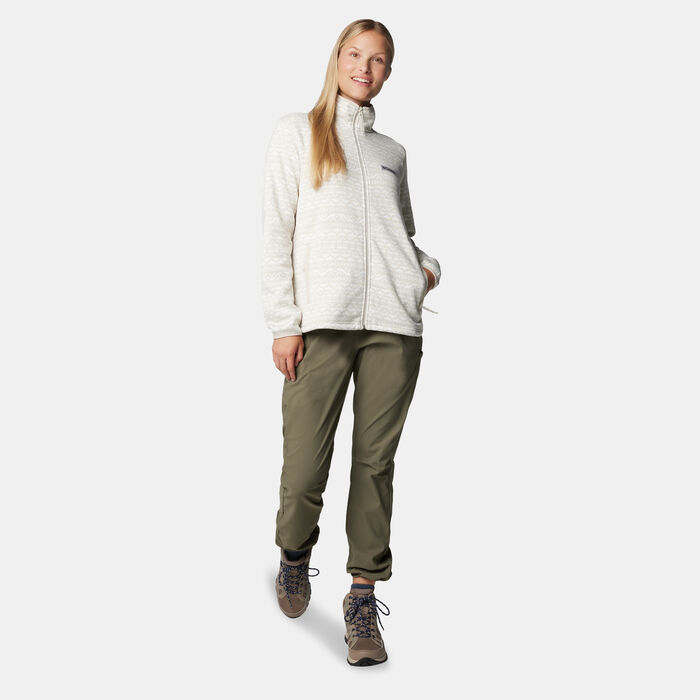 Columbia Women's Sweater Weather Printed Full-Zip Jacket White Columbia Women's Sweater Weather Printed Full-Zip Jacket White image number 2