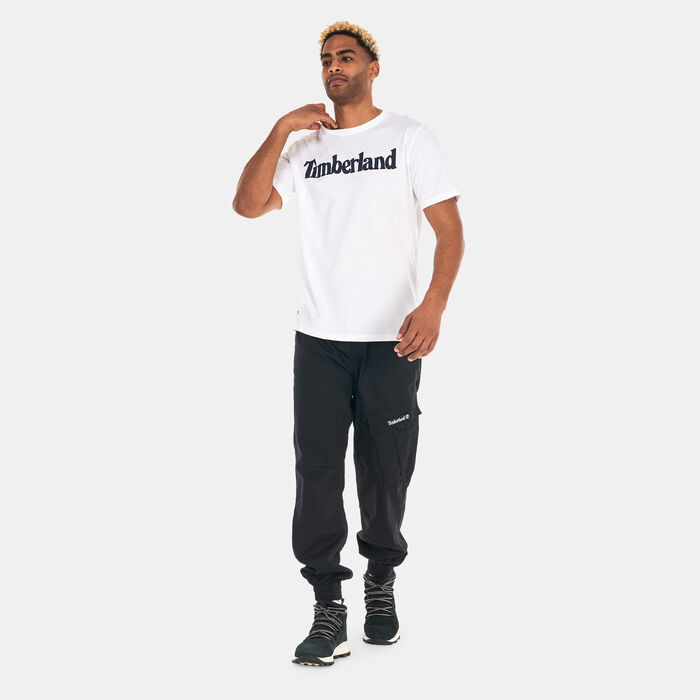 Timberland Men's Linear Logo Non-Ringer T-Shirt White Timberland Men's Linear Logo Non-Ringer T-Shirt White image number 2