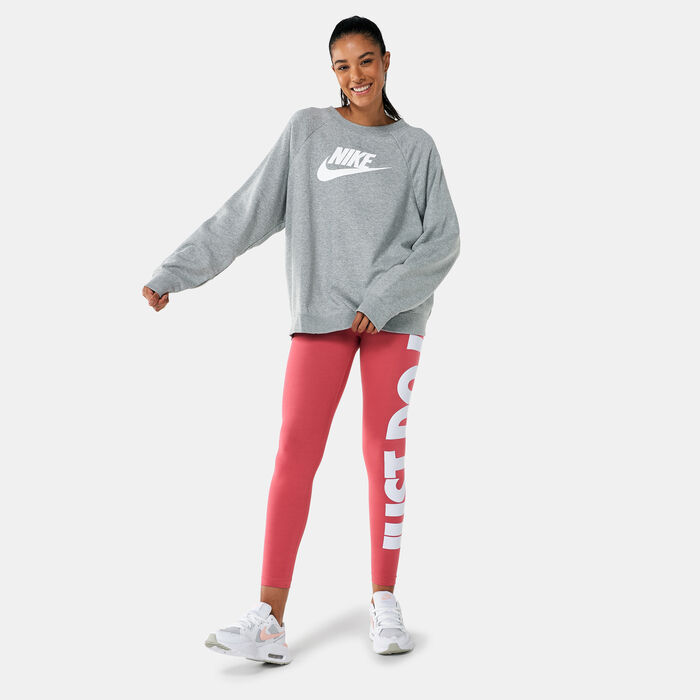 Nike Women's Sportswear Essential Graphic Sweatshirt (Plus Size) Grey image number 2