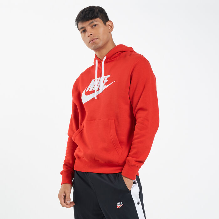 Nike Men's Sportswear Club Fleece Hoodie Red Nike Men's Sportswear Club Fleece Hoodie Red image number 0