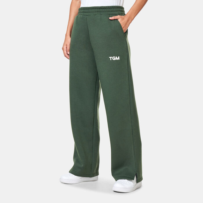 The Giving Movement Wide Leg Sweatpants Green The Giving Movement Wide Leg Sweatpants Green image number 0