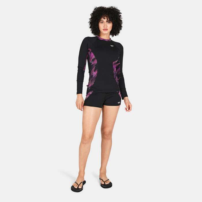 Speedo Women's Sports Long Sleeve Rashguard Black Speedo Women's Sports Long Sleeve Rashguard Black image number 2