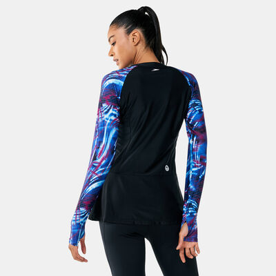 Speedo Women's Modest Deluxe Long Sleeve Fashion Swimming Tunic Black