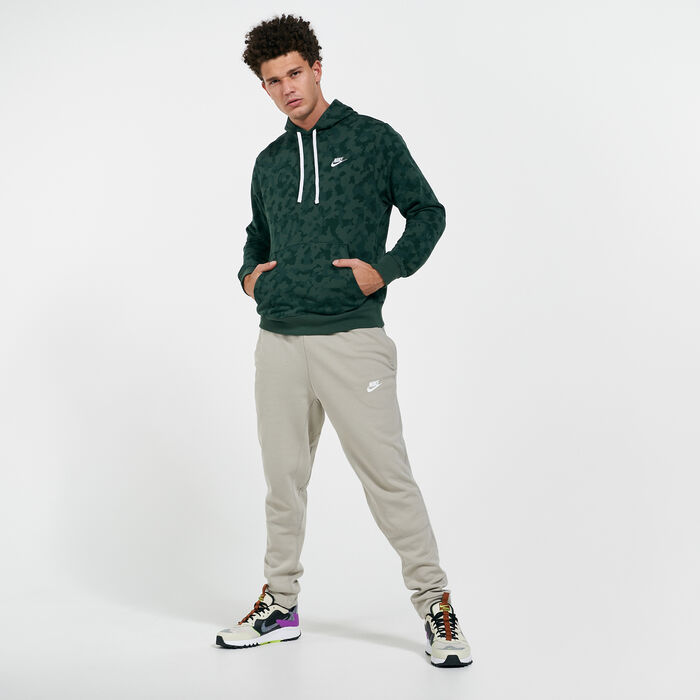 Nike Men's Sportswear Club Camo Hoodie Green image number 2
