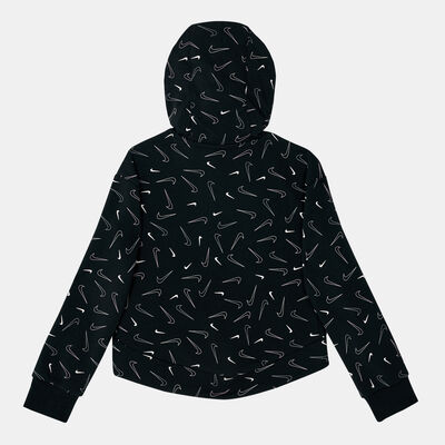 Nike Kids' Sportswear Printed Fleece Hoodie (Older Kids) Black