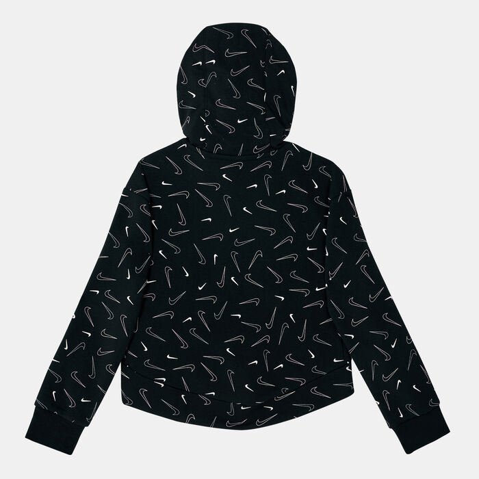 Nike Kids' Sportswear Printed Fleece Hoodie (Older Kids) Black image number 1