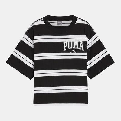 PUMA Women's Squad Striped T-Shirt Black