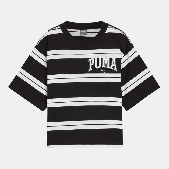 PUMA Women's Squad Striped T-Shirt Black PUMA Women's Squad Striped T-Shirt Black image number 0