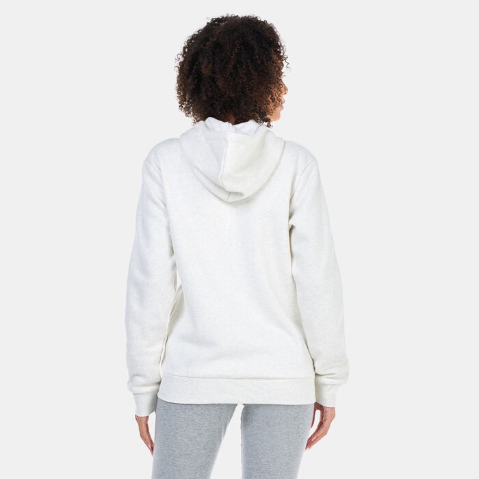 adidas Women's Essentials 3-Stripes Fleece Hoodie White image number 1