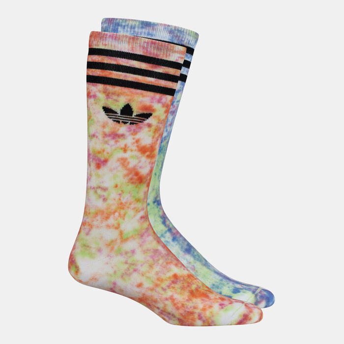 adidas Originals Men's Tie-Dyed Crew Socks (2 Pairs) Multi image number 0